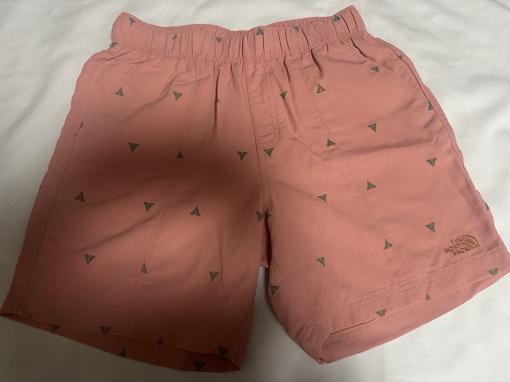 the North Face mens short pink with green size small with pockets